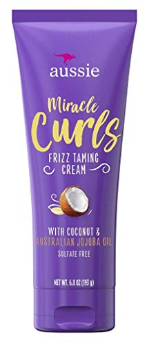 Aussie Miracle Curls Frizz Crema domadora 7 oz (aceite de coco y jojoba) (paquete de 3)