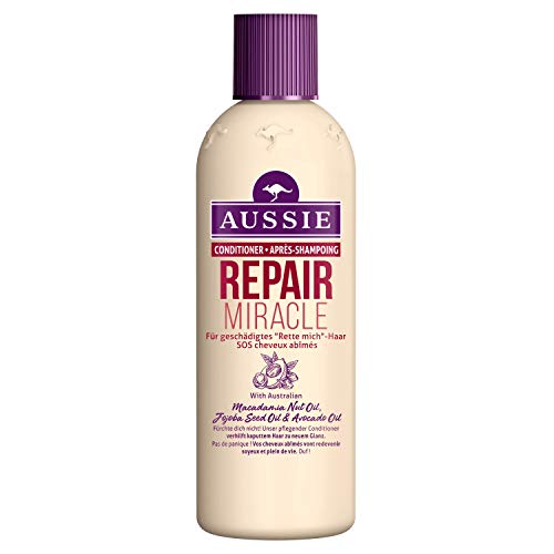 Aussie Repair Miracle acondicionador, revitaliza el cabello deteriorado dejándolo suave y lleno fe vida - 250 ml