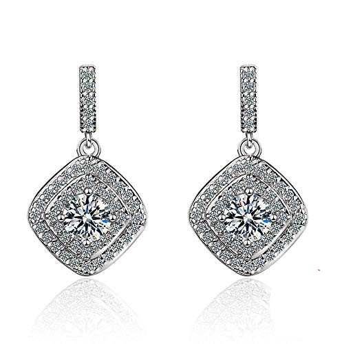 Auténticos pendientes de plata de ley 925 auténticos de Allure Clear CZ,joyería de boda para mujer Femme Brincos