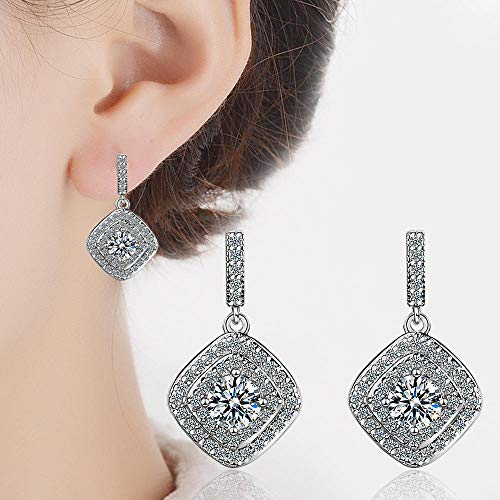 Auténticos pendientes de plata de ley 925 auténticos de Allure Clear CZ,joyería de boda para mujer Femme Brincos