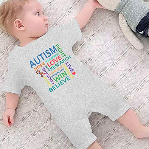 Autismo Conciencia de Verano de Manga Corta Niñas Niños Bebé Mameluco de Algodón Recién Nacido Cuerpo Traje Bebé Pijama Niño Mono