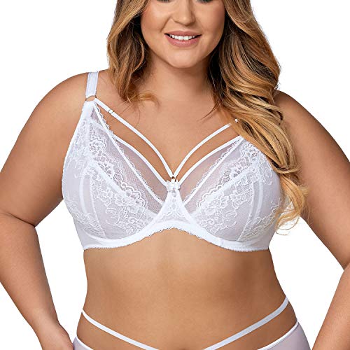 Ava Sujetador Blando Elegante Floral para Mujeres 1824 Essence, Blanco,120C