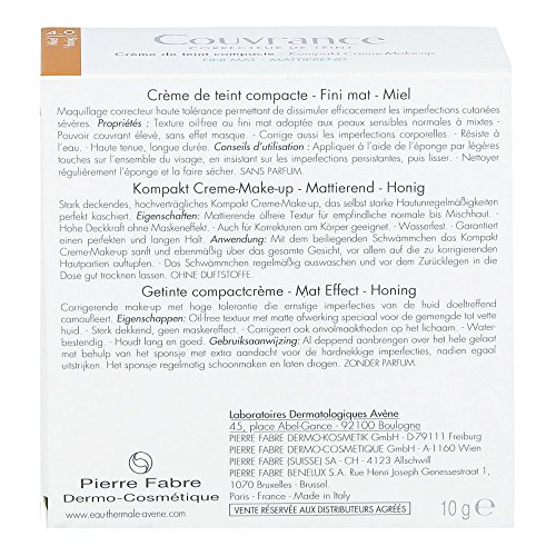 AVENE Couvrance - Maquillaje compacto (mate, tono miel, 4,0 g, 10 g)