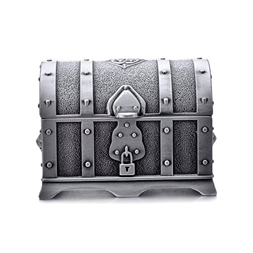 AVESON - Cofre del tesoro de metal, para guardar joyas y otros objetos femeninos, Tin, Small