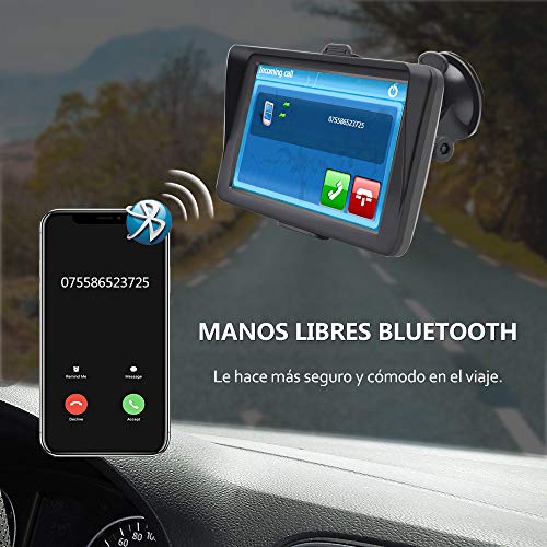 AWESAFE GPS para Coche de 7 Pulgadas con Bluetooth y Cámara Trasera, Gratis de Mapas de Europa Toda la Vida