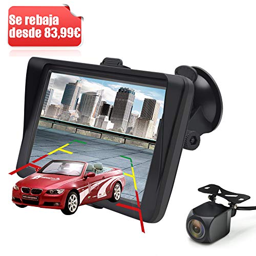 AWESAFE GPS para Coche de 7 Pulgadas con Bluetooth y Cámara Trasera, Gratis de Mapas de Europa Toda la Vida