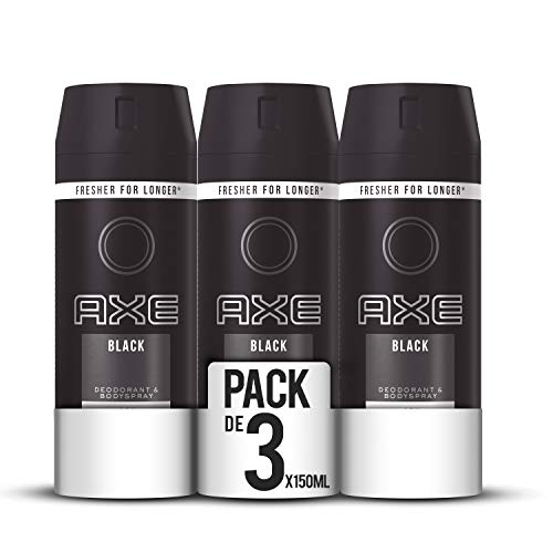 AXE Black - Desodorante Bodyspray para hombre, 48 horas de protección, 150 ml, pack de 3