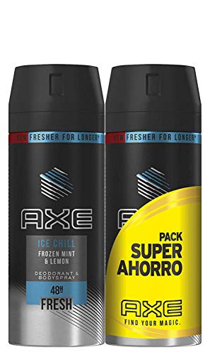 Axe Desodorante Ice Chill Pack Duplo Ahorro - 2 Paquetes de 2 x 150 ml (Total: 600 ml)
