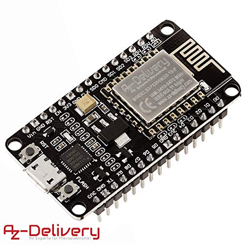 AZDelivery Modulo WiFi NodeMCU Lua Amica V2 ESP8266 ESP-12F WiFi Placa de Desarrollo con CP2102 para Arduino con E-book incluido!
