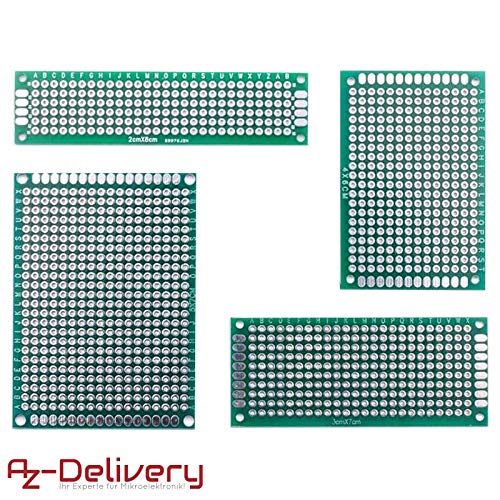 AZDelivery Set Prototipo 16 Placas Doble Cara Universal PCB para Arduino con E-book incluido!