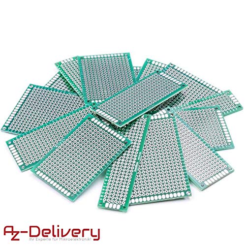 AZDelivery Set Prototipo 16 Placas Doble Cara Universal PCB para Arduino con E-book incluido!