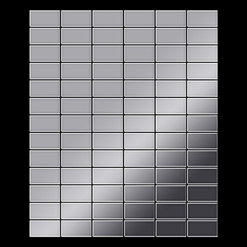 Azulejo mosaico de metal sólido Acero inoxidable Marine pulido espejo gris 1,6 mm de grosor ALLOY Bauhaus-S-S-MM 1,05 m2