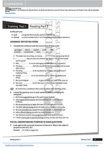 B1 Preliminary for Schools Trainer 1. Practice Tests with Answers and Teacher's Notes with Downloadable Audio.
