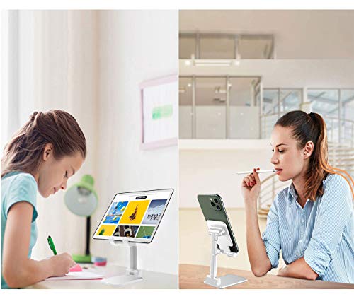 Babacom Soporte Tablet, Soporte Plegable de ángulo de Escritorio, Soporte teléfono Ajustable con Superficie Antideslizante y de Aleación para iPhone Huawei,Samsung,Xiaomi,iPad etc