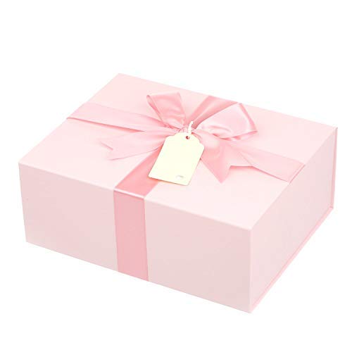 Baby Box Shop - Cesta regalo bebe - Regalos originales para baby shower con esenciales para bebes recien nacidos que incluye oso de peluche y caja recuerdos rosa