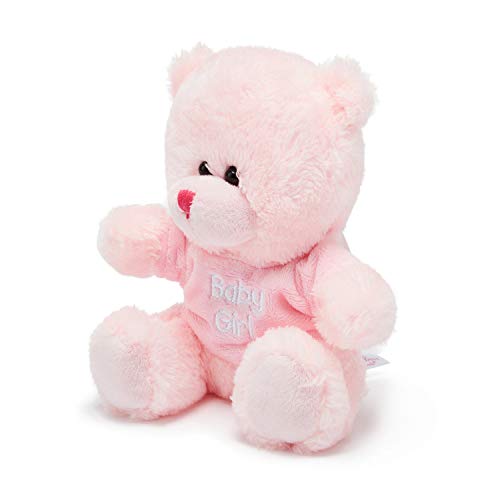 Baby Box Shop - Cesta regalo bebe - Regalos originales para baby shower con esenciales para bebes recien nacidos que incluye oso de peluche y caja recuerdos rosa