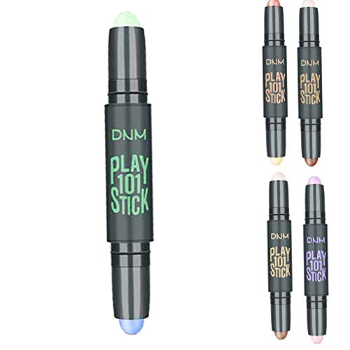 babysbreath17 Las Mujeres Facial Corrector palillo de la Cabeza del Doble de Larga duración Blanqueamiento Iluminador Rostro Contour Pen Morado y Rosa 12.1 * 1.6cm