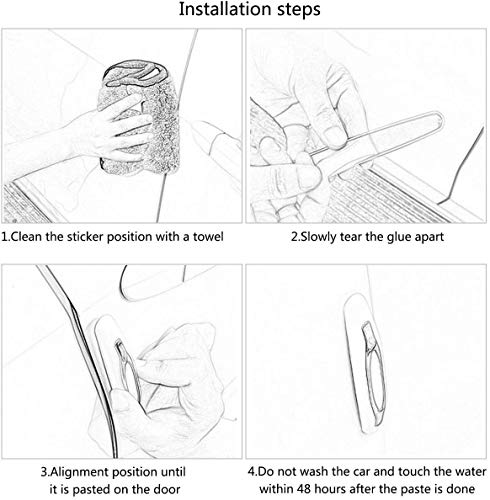 Baikewei - Protector de puerta de coche, 4 unidades, protector de borde de puerta de coche, antirotura, anticolisión, universal, protección de borde de espejo retrovisor para coche, antiarañazos