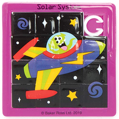 Baker Ross AX211 Puzles Deslizantes Sistema Solare - Paquete De 6, Para Bolsos De Fiesta Y Pequeños Juguetes Para Niños
