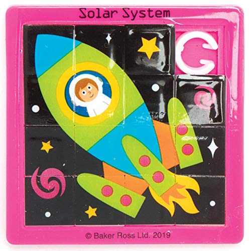 Baker Ross AX211 Puzles Deslizantes Sistema Solare - Paquete De 6, Para Bolsos De Fiesta Y Pequeños Juguetes Para Niños