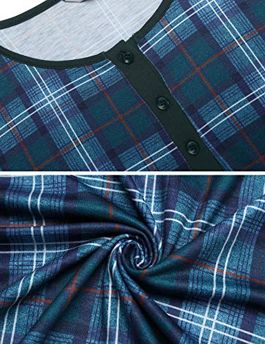 Balancora - Camisón de noche para mujer, manga 3/4, sexy, ropa de noche, ropa de noche, ropa de dormir para invierno, ropa de noche, ropa de dormir para Navidad, tallas S-XXL Patrón 3 XL