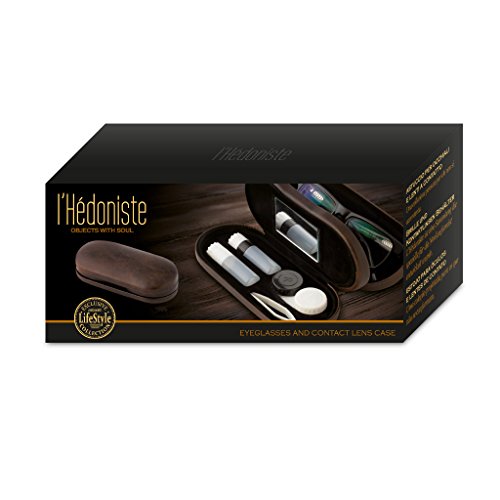 Balvi - Estuche para Gafas y lentillas l'Hédoniste con Espejo Incorporado. Incluye Recipiente para lentillas, Dos frascos para líquidos y Pinzas.