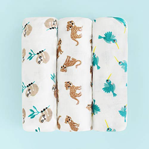 Bambino Mio, Teli Di Mussola, Foresta Tropicale, Confezione Da 3