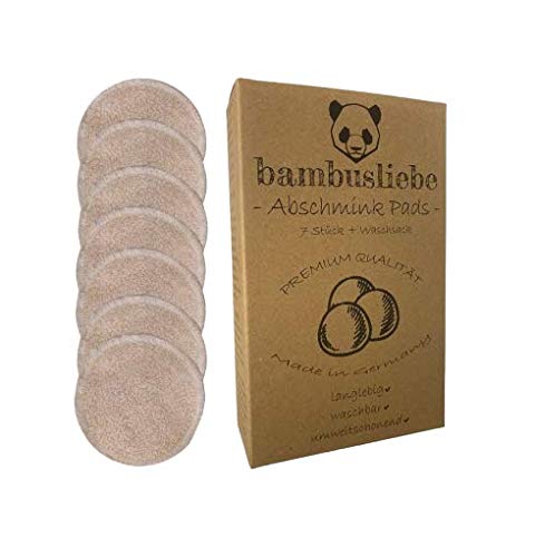 ✮ bambusliebe ✮ 7 almohadillas de eliminación de maquillaje ♻ incluye bolsa de lavandería ♻ Hecho en Alemania ♻ lavable ✅ duradero ✅ sostenible ✅ ecológico ✅