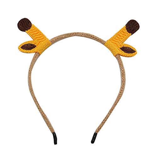 Banda Cabello Mujer-5 Piezas, Diadema Tejida Orejas Gato, Banda Cabello Maquillaje Ducha Lavado Cara, Accesorios Cabello para Niñas Mujeres-jirafa
