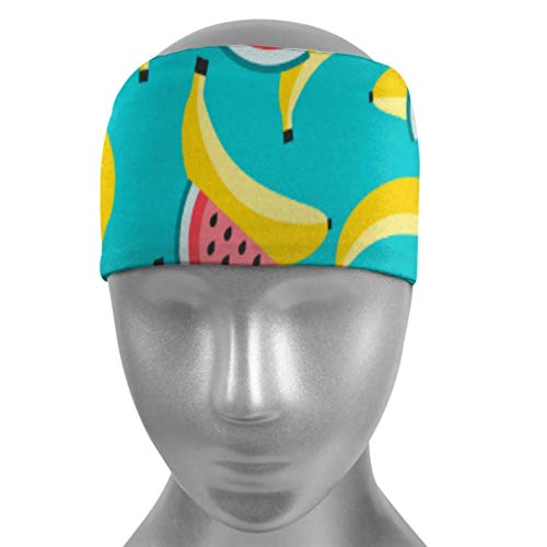 Banda de pelo de belleza Fresh Banana Sandía diademas para adolescentes niñas unisex que absorben la humedad antideslizante para deportes Fitn.