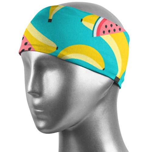 Banda de pelo de belleza Fresh Banana Sandía diademas para adolescentes niñas unisex que absorben la humedad antideslizante para deportes Fitn.