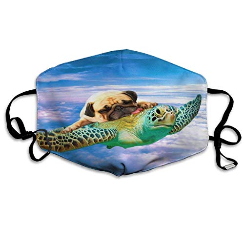 Bandanas unisex de cobertura completa con protección UV para el cuello, polaina, divertido perro carlino en el cielo