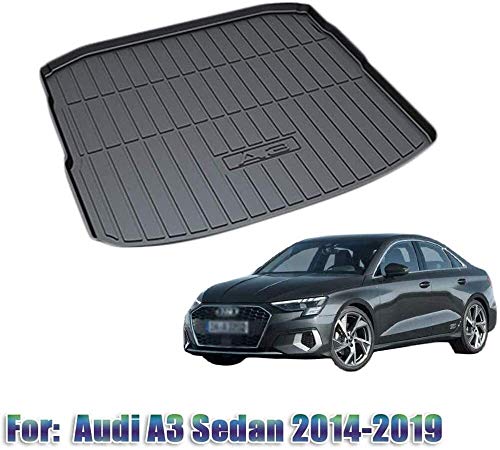 Bandeja maletero del coche estera del piso de servicio pesado de goma trasera de carga de línea troncal estera del piso Por A3 Hatchback / Sedan 2014-2019 impermeable Hoja de la estera del piso del ca