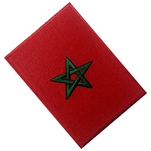 Bandera de Marruecos Marroquí Parche Bordado de Aplicación con Plancha