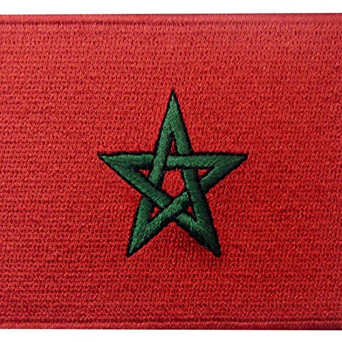 Bandera de Marruecos Marroquí Parche Bordado de Aplicación con Plancha