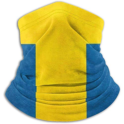 Bandera de Suecia Fleece Neck Warmer Neck Gaiter Tube Soft Elastic Balaclava Half Mask Unisex Windproof Ski Neck Gaiter Cover