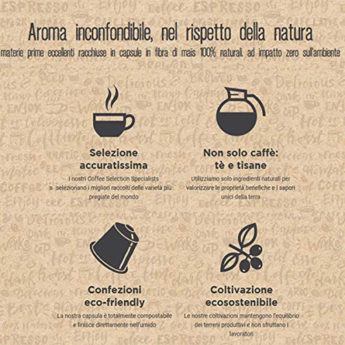 BANDOLERO 100% Compostable Made in Italy, 80 Cápsulas Compatibles con Nespresso, Manzanilla del Cultivo Ecosostenible, Aroma Inconfundible para Cafetera Nespresso