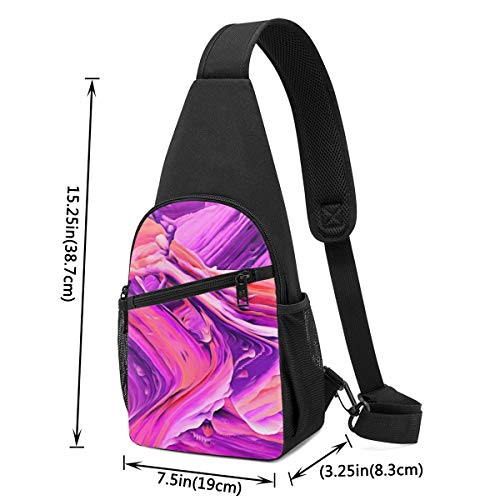 BAODANLE Sling Bag Crossbody Shoulder Chest Bag Abstract Texture Mochilas de una Sola Correa para Bolso de excursión Informal Diario