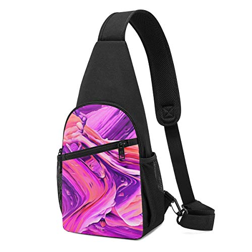 BAODANLE Sling Bag Crossbody Shoulder Chest Bag Abstract Texture Mochilas de una Sola Correa para Bolso de excursión Informal Diario