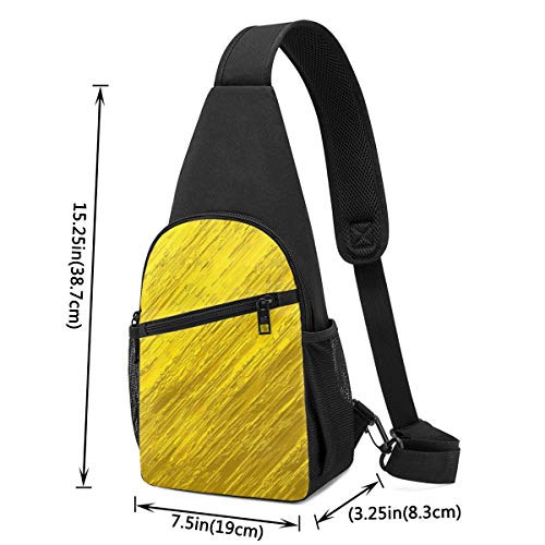 BAODANLE Sling Bag Crossbody Shoulder Chest Bag Rough Gold Texture Mochilas de una Sola Correa para Bolso de excursión Informal Diario