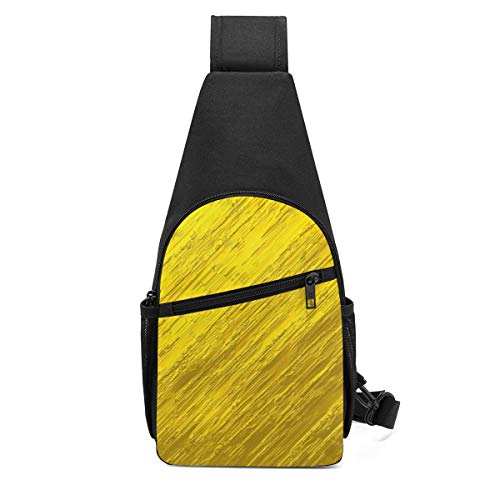 BAODANLE Sling Bag Crossbody Shoulder Chest Bag Rough Gold Texture Mochilas de una Sola Correa para Bolso de excursión Informal Diario