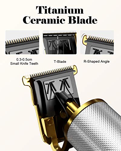 Barber Ace Outliner, OriHea barber pro, USB inalámbrico recargable electric pro li outliner, detalle de cero espacios Barber Shaver Barber Hair Trimmer. Cuchillas de titanio y cerámica-Plata