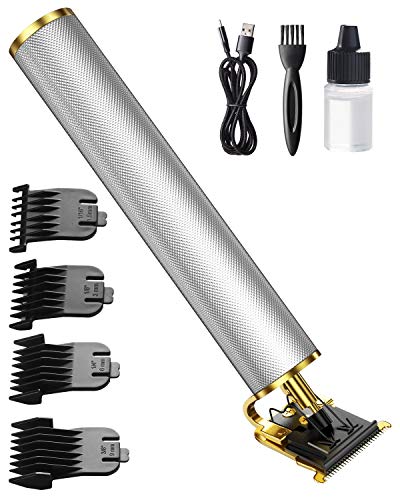 Barber Ace Outliner, OriHea barber pro, USB inalámbrico recargable electric pro li outliner, detalle de cero espacios Barber Shaver Barber Hair Trimmer. Cuchillas de titanio y cerámica-Plata