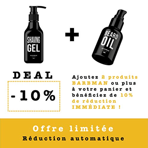 Barbman: Gel de afeitado transparente (200 ml) – Afeitado preciso de los contornos de tu barba (visibilidad, deslizamiento y protección máxima)