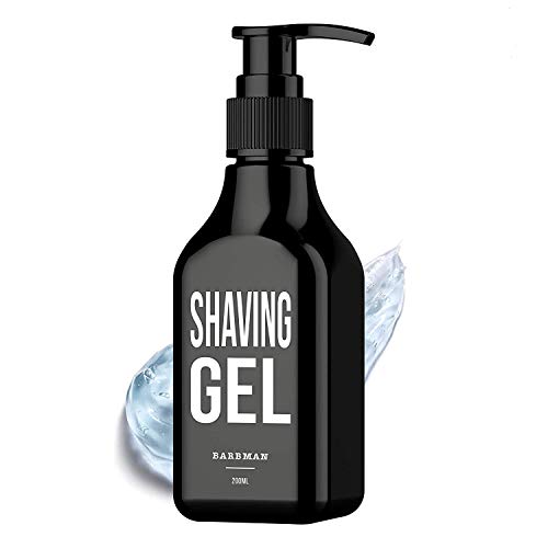 Barbman: Gel de afeitado transparente (200 ml) – Afeitado preciso de los contornos de tu barba (visibilidad, deslizamiento y protección máxima)