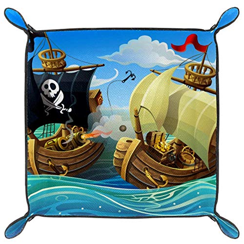 Barco Pirata de Aventura Caja De Almacenamiento De CD De Tarjeta De Juguete De Bandeja Plegable