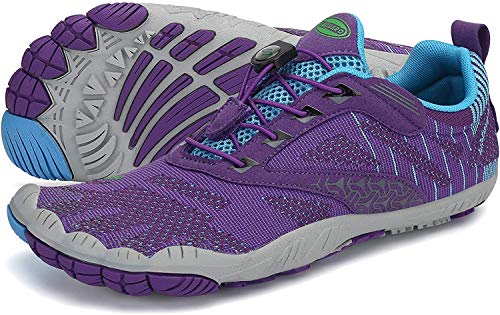 Barefoot Zapatillas Mujer Minimalistas Zapatillas Trekking Respirables Zapatos Five Fingers Calzado Minimalista Morado 38 EU