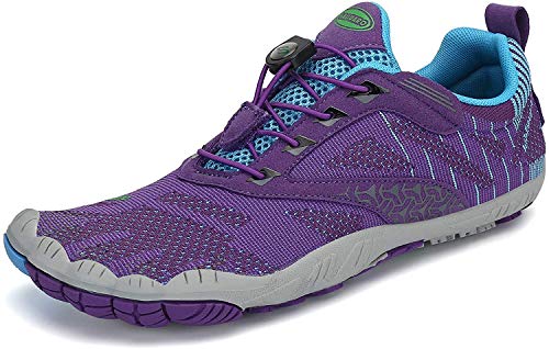 Barefoot Zapatillas Mujer Minimalistas Zapatillas Trekking Respirables Zapatos Five Fingers Calzado Minimalista Morado 38 EU