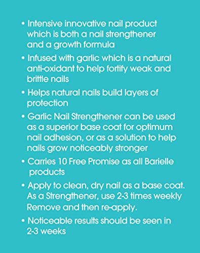 Barielle - Laca de uñas de ajo y fórmula de crecimiento de doble función, tratamiento de uñas divididas, crecimiento con ajo, mejor fortalecedor de uñas y fórmula de crecimiento