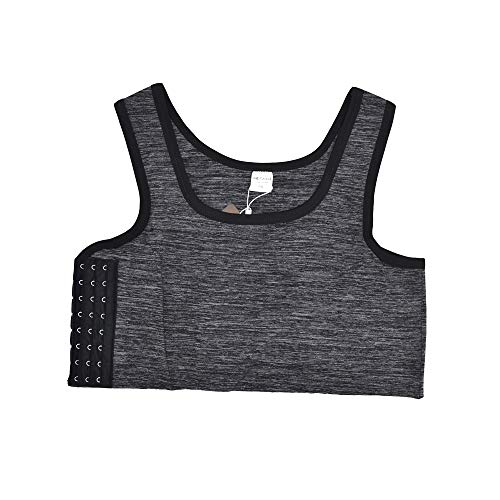 BaronHong Tomboy Trans Lesbian Cotton Chest Binder Más tamaño Short Tank Top con Stronger Elastic Band (Darkgray, S)